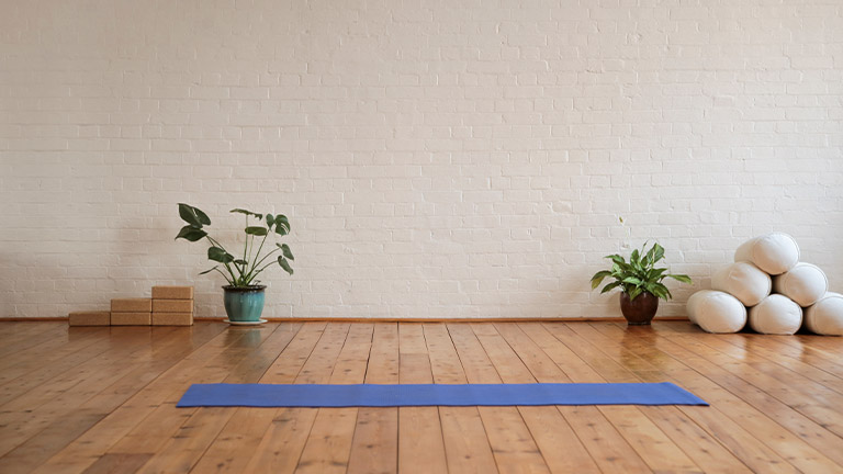 a yoga studio ready for it's next class                 